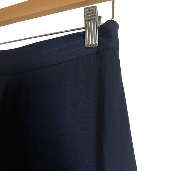 Zara Basic Solid Navy Blue Wide Leg Cropped Pants Size XS - Picture 3 of 8